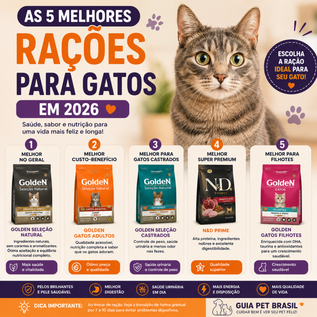 🐱5 Melhores rações para gatos em 2026