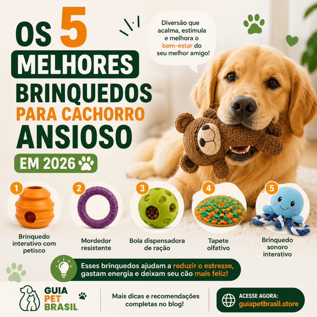đ¶Os 5 melhores brinquedos para cachorro ansioso em 2026