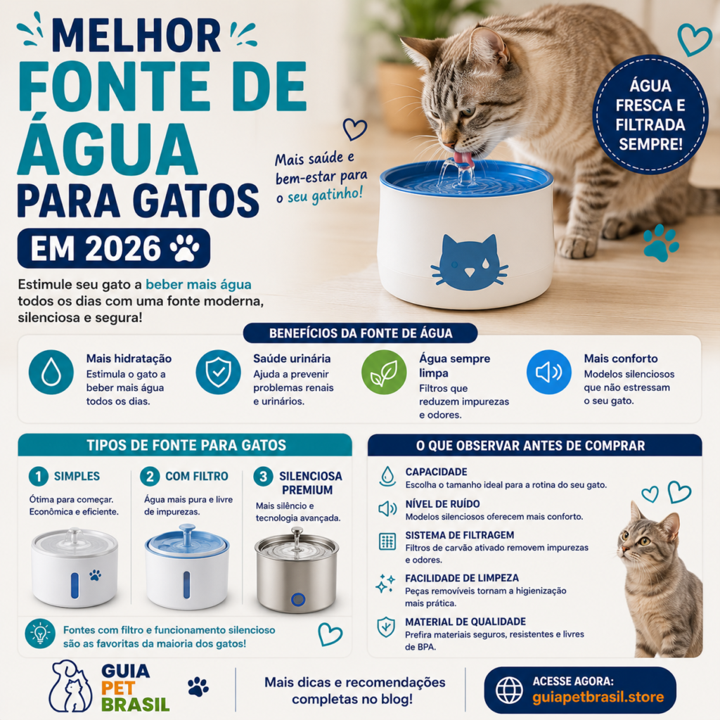 🐱 Melhor fonte de água para gatos em 2026